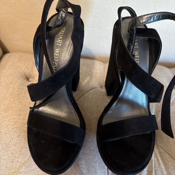 STUART WEITZMAN "Saucy" platform sandals shoes in black - Picture 2 of 5